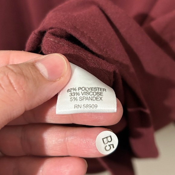 ROWM Men's Big &Tall Button-Up Shirt Burgundy Collared Long Sleeve 4XB - Picture 12 of 12